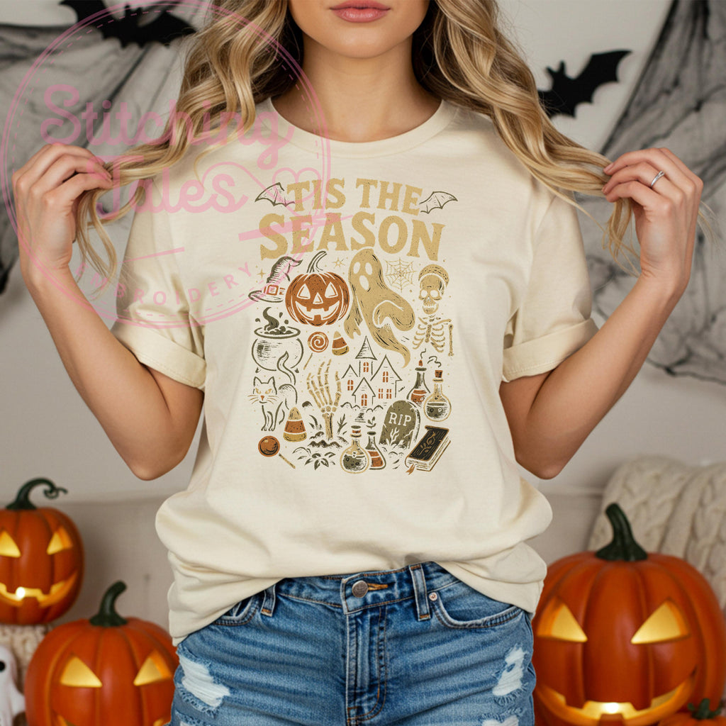 Tis the Season Halloween Shirt, Comfort Colors Retro Spooky Tee