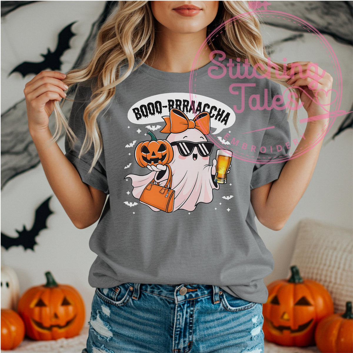 Borracha Ghost Comfort Colors Tee, Latina Halloween Shirt