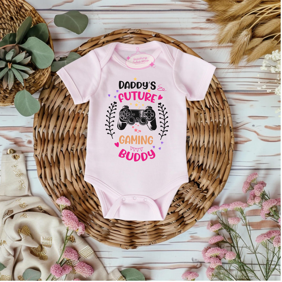 Daddy's Future Gaming Buddy Baby Onesie, Gamer Dad Gift