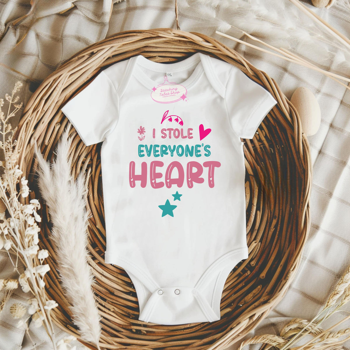 I Stole Everyone’s Heart Baby Onesie, Valentine Bodysuit, Newborn Gift