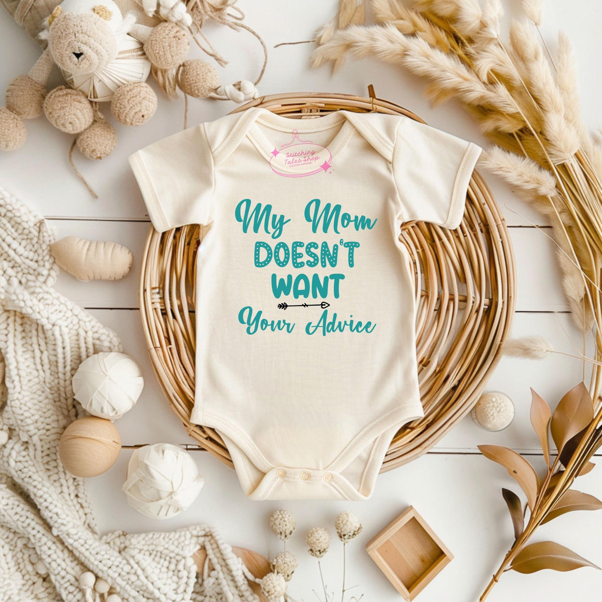Funny Baby Onesie, My Mom Doesn’t Want Your Advice, Sarcastic Newborn Outfit