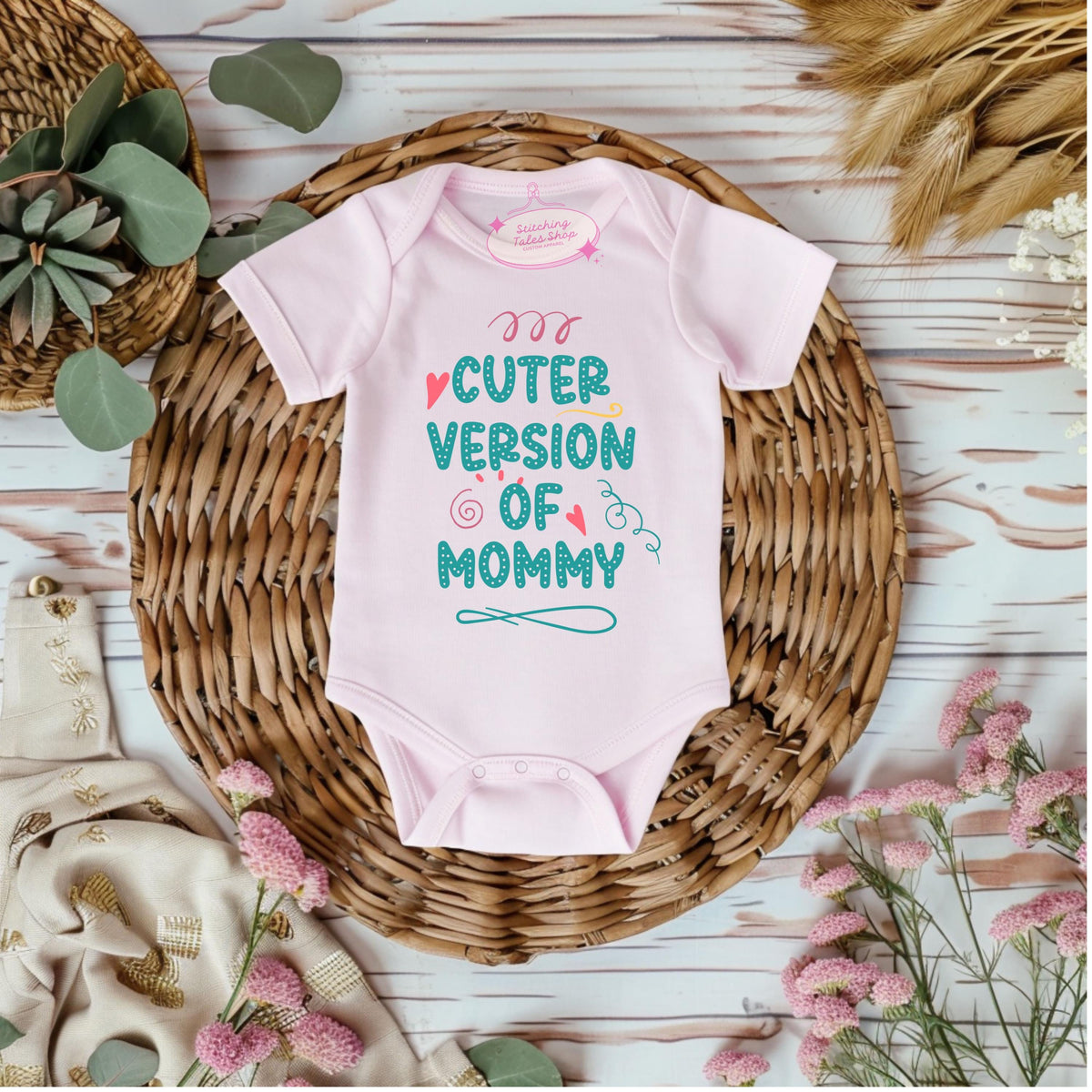 Cuter Version of Mommy Onesie, Funny Baby Bodysuit, Baby Shower Gift