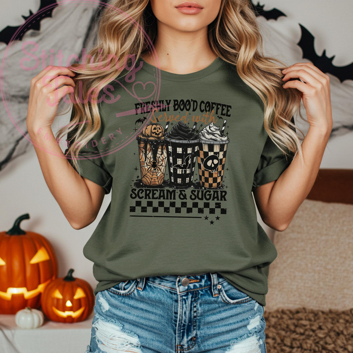 Freshly Boo’d Coffee Shirt, Comfort Colors Halloween Graphic Tee