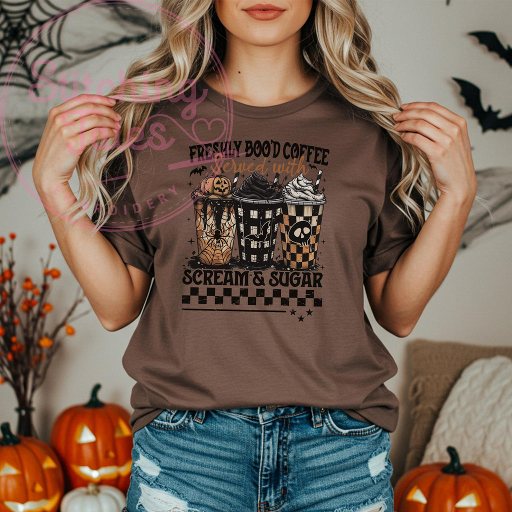Freshly Boo’d Coffee Shirt, Comfort Colors Halloween Graphic Tee