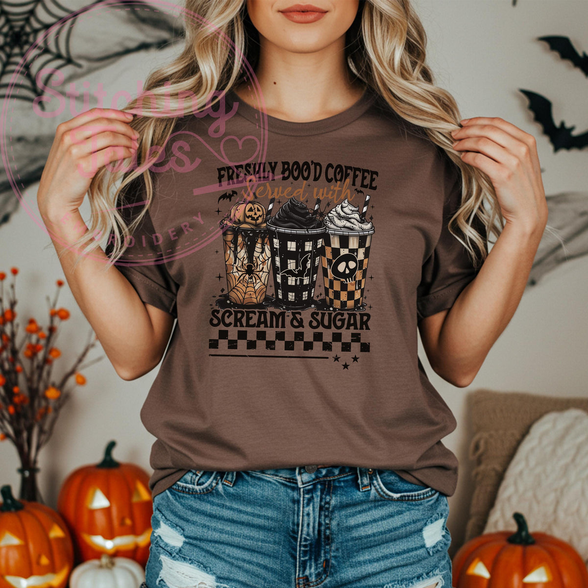 Freshly Boo’d Coffee Shirt, Comfort Colors Halloween Graphic Tee