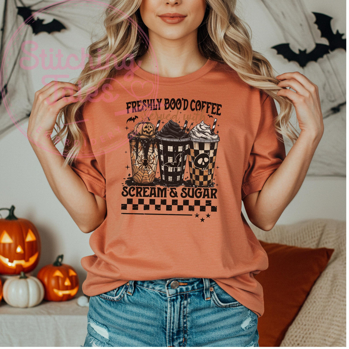 Freshly Boo’d Coffee Shirt, Comfort Colors Halloween Graphic Tee