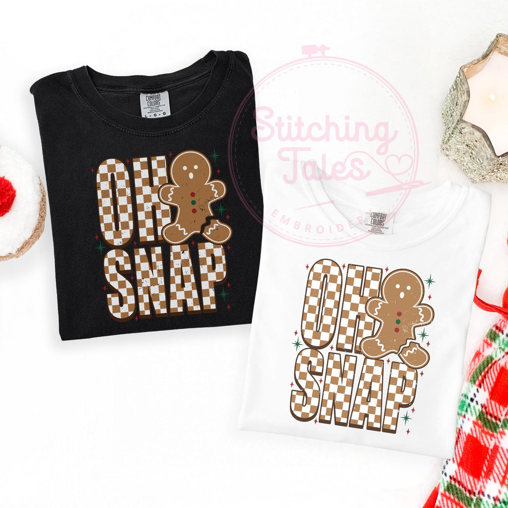 Oh Snap Gingerbread Christmas Tee, Comfort Colors Holiday Shirt