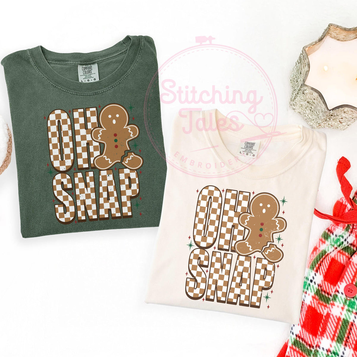 Oh Snap Gingerbread Christmas Tee, Comfort Colors Holiday Shirt