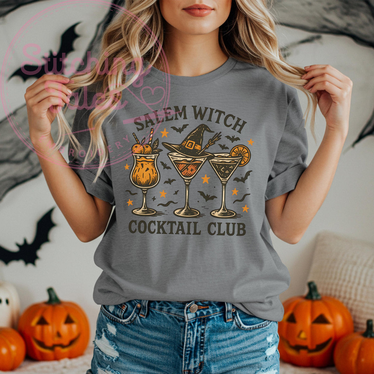 Salem Witch Cocktail Club Tee | Funny Halloween Comfort Colors Shirt