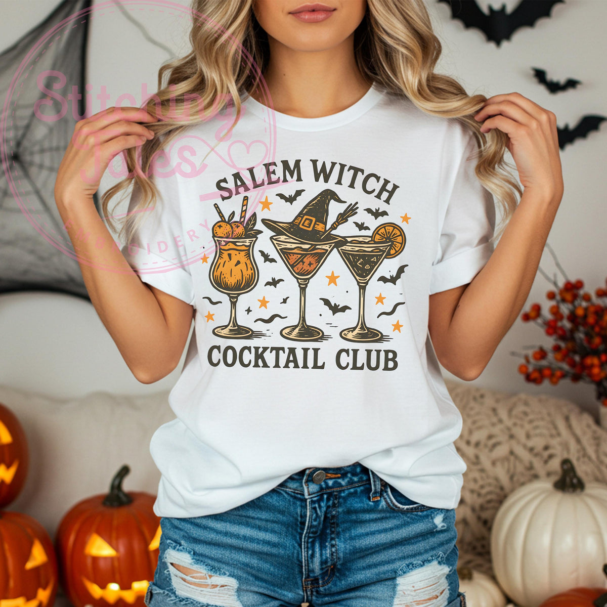 Salem Witch Cocktail Club Tee | Funny Halloween Comfort Colors Shirt
