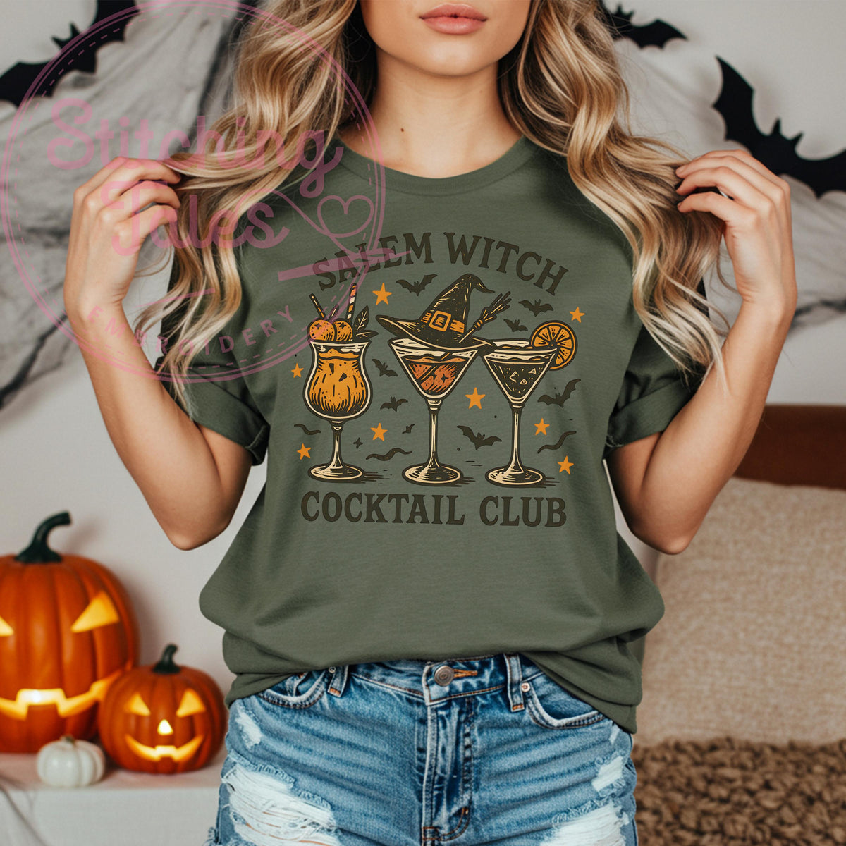 Salem Witch Cocktail Club Tee | Funny Halloween Comfort Colors Shirt