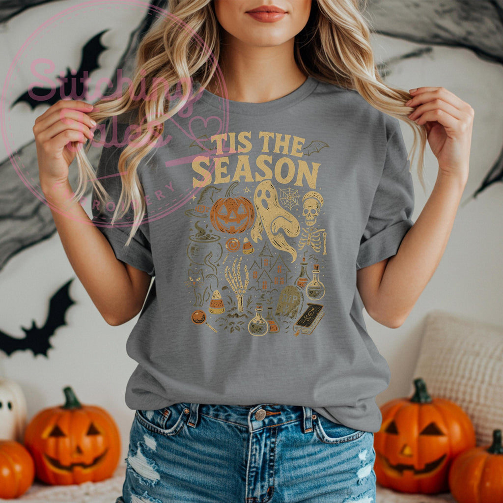 Tis the Season Halloween Shirt, Comfort Colors Retro Spooky Tee