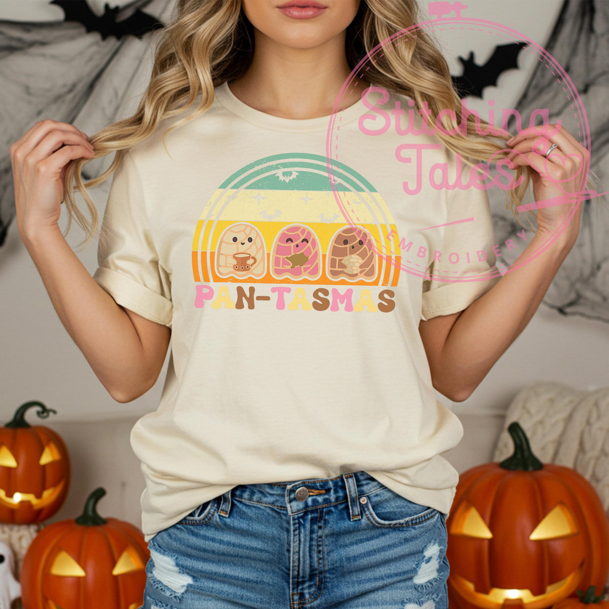 Pan-Tasmas Comfort Colors Shirt, Funny Latino Halloween Pan Dulce Ghost Tee