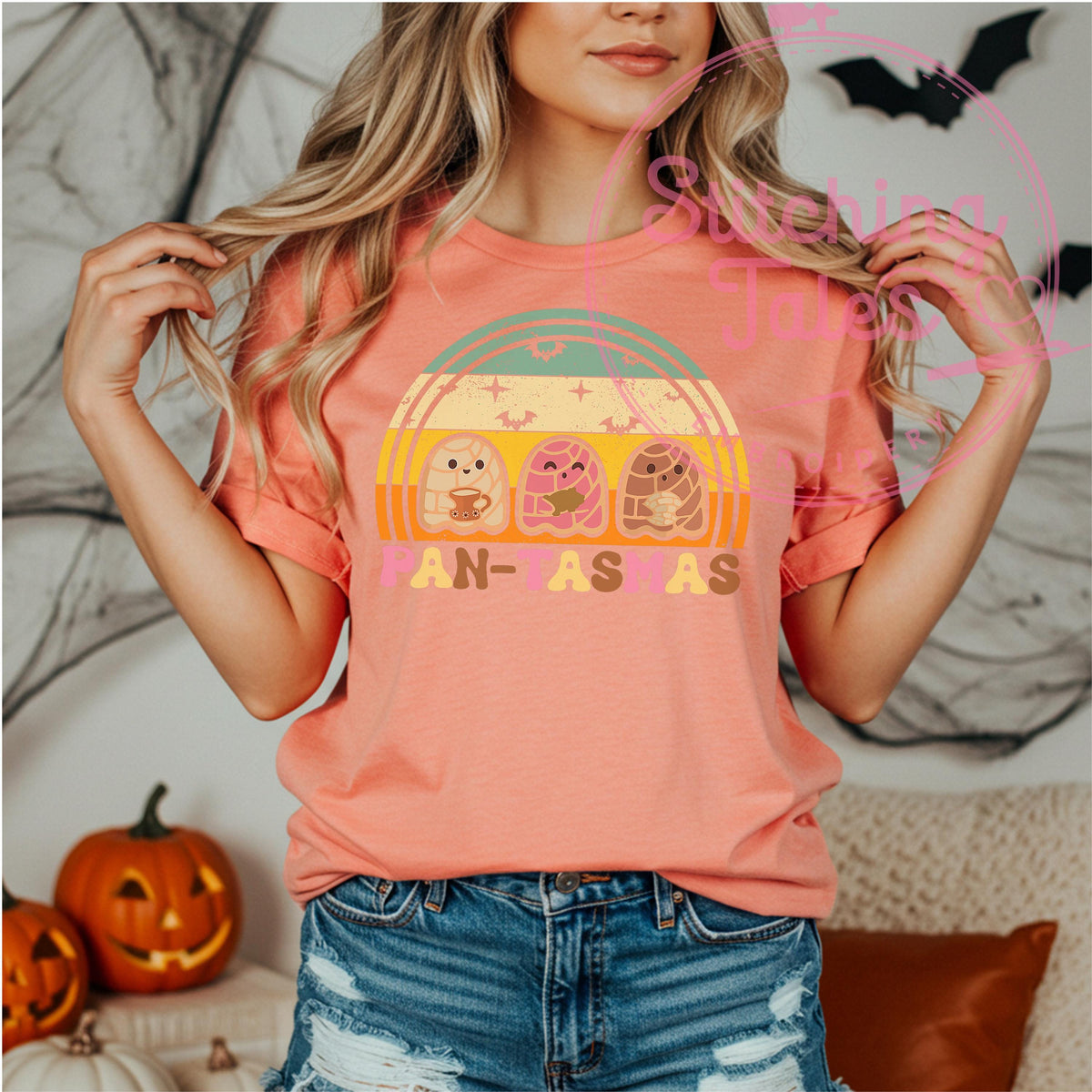 Pan-Tasmas Comfort Colors Shirt, Funny Latino Halloween Pan Dulce Ghost Tee
