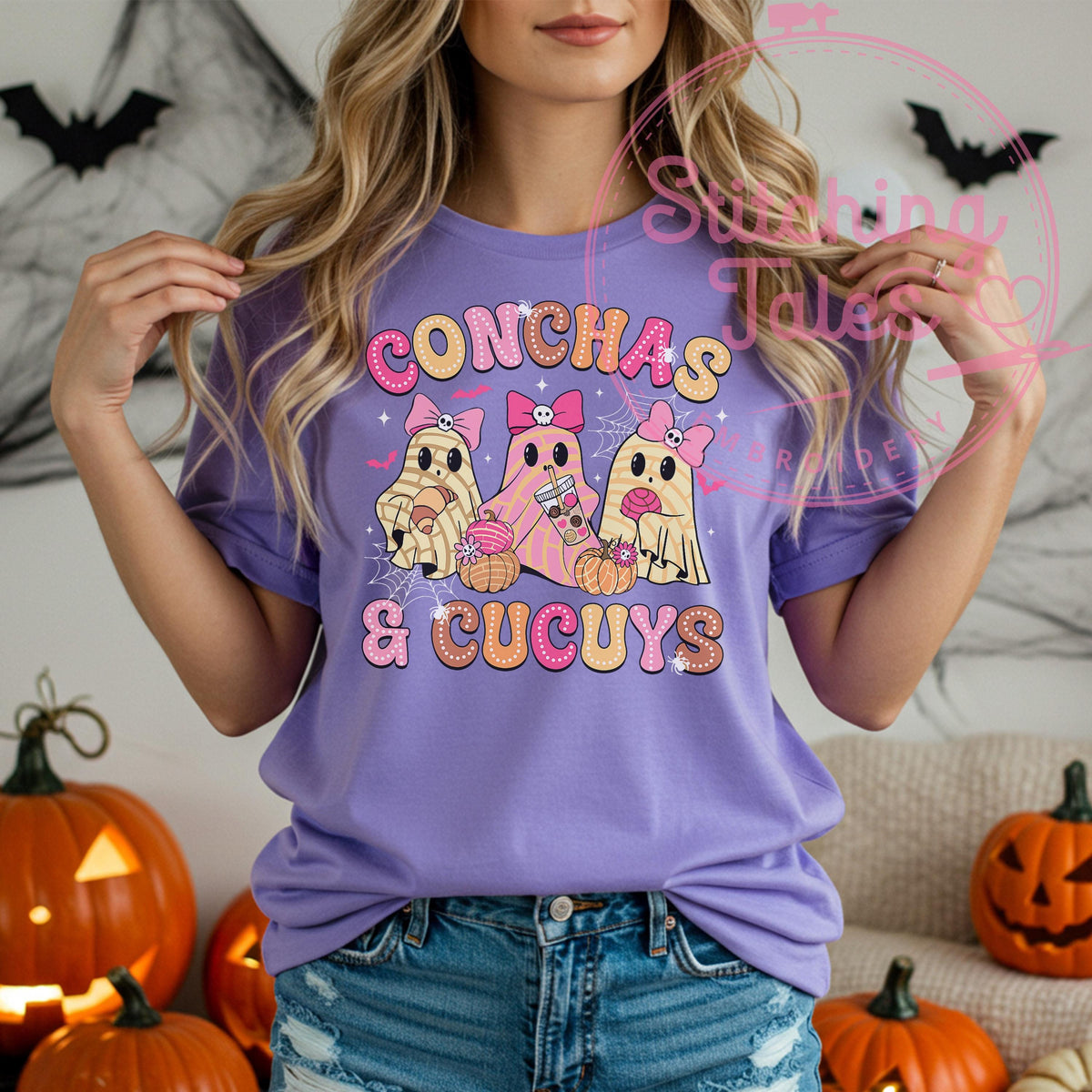 Conchas and Cucuy's Comfort Colors Tee, Funny Latino Halloween Shirt