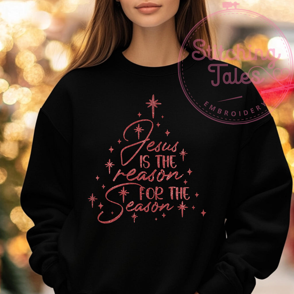 Jesus Is The Reason Sweatshirt, Faith Christmas Tree Crewneck