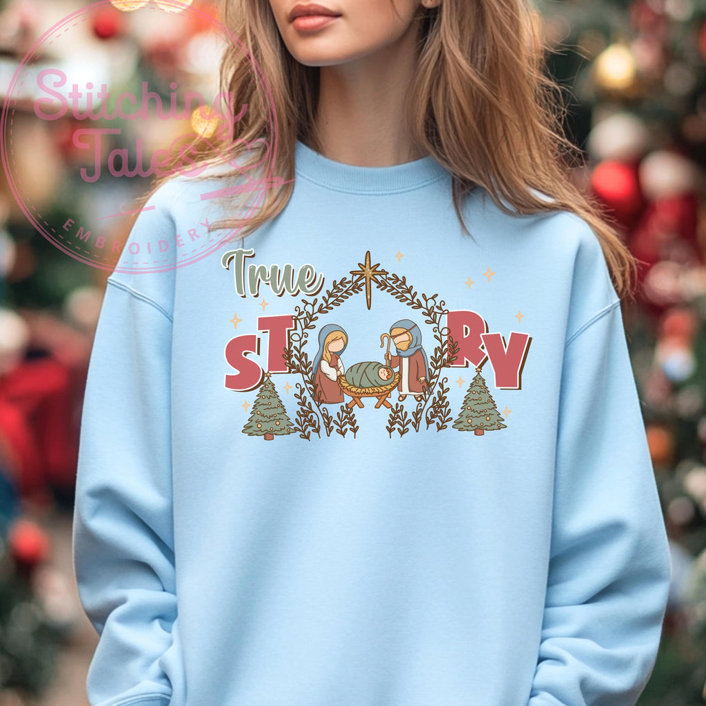 Nativity Sweatshirt, Christian Christmas Crewneck, Faith Holiday Sweater