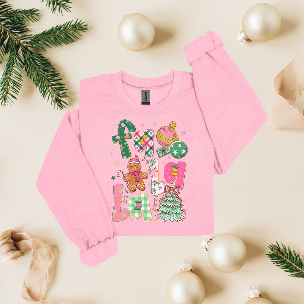 Fa La La Christmas Tee, Comfort Colors Retro Holiday Top