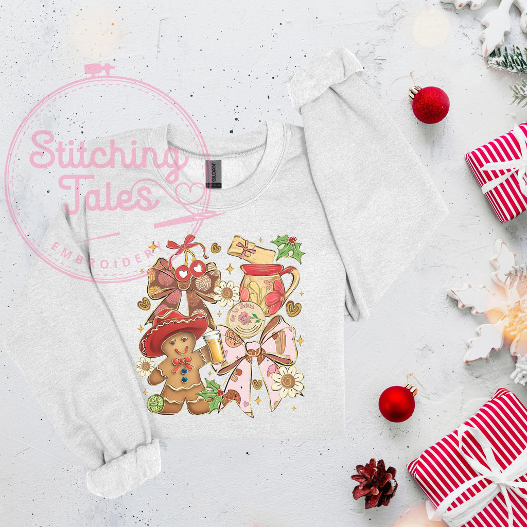 Feliz Navidad Sweatshirt, Gingerbread Cowboy, Latino Christmas
