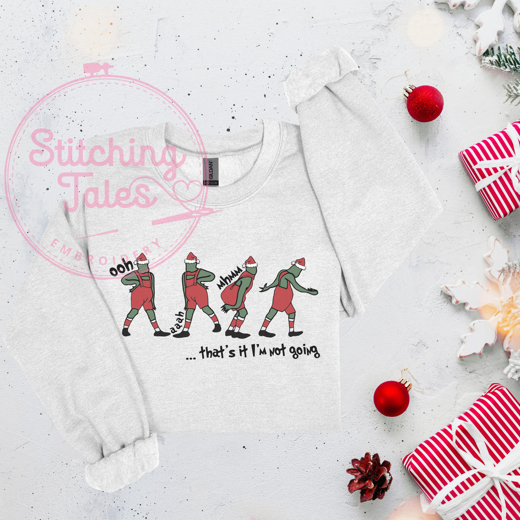 Funny Grinch Sweatshirt, Christmas Humor Top, Holiday Crewneck