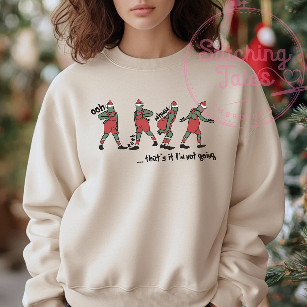 Funny Grinch Sweatshirt, Christmas Humor Top, Holiday Crewneck