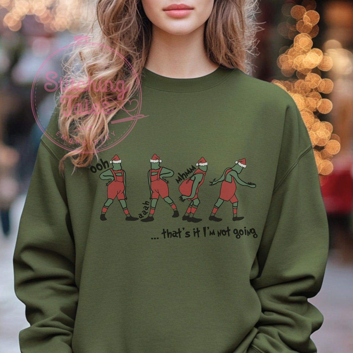 Funny Grinch Sweatshirt, Christmas Humor Top, Holiday Crewneck