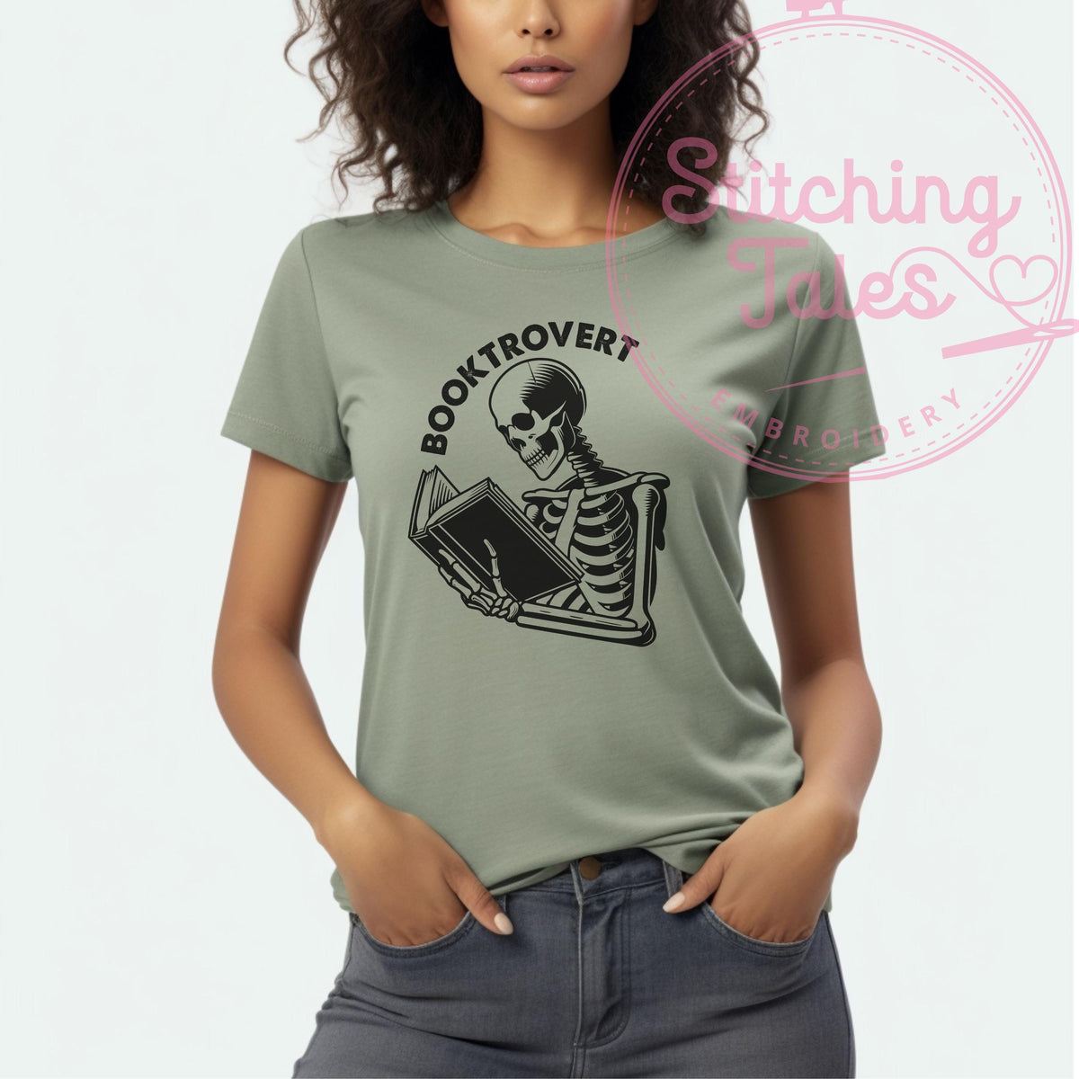 Booktrovert Skeleton Reader T-Shirt, Bookish Humor