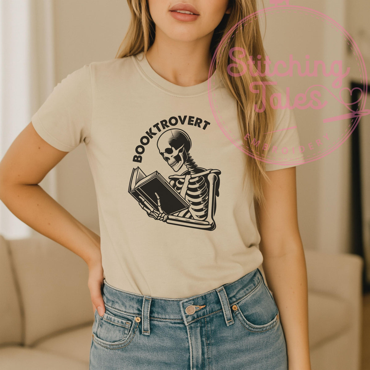 Booktrovert Skeleton Reader T-Shirt, Bookish Humor