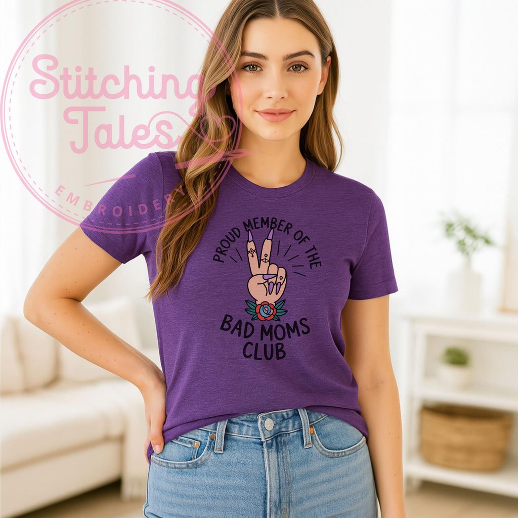 Bad Moms Club Graphic Tee, Sarcastic Mom Life Shirt