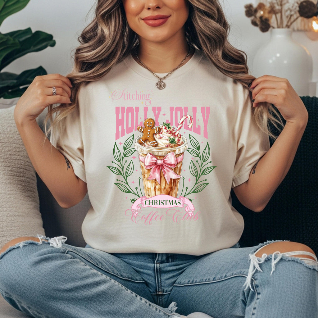 Christmas Coffee Club Tee, Retro Holiday Shirt