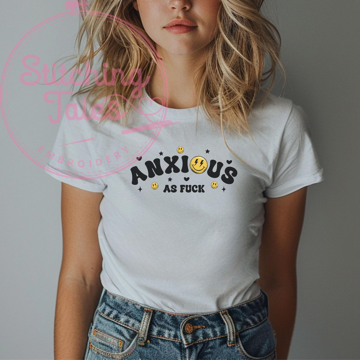 Anxious AF Graphic Tee, Funny Mental Health Shirt