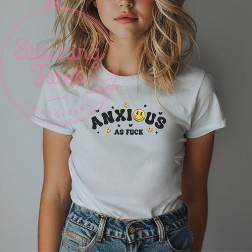 Anxious AF Graphic Tee, Funny Mental Health Shirt