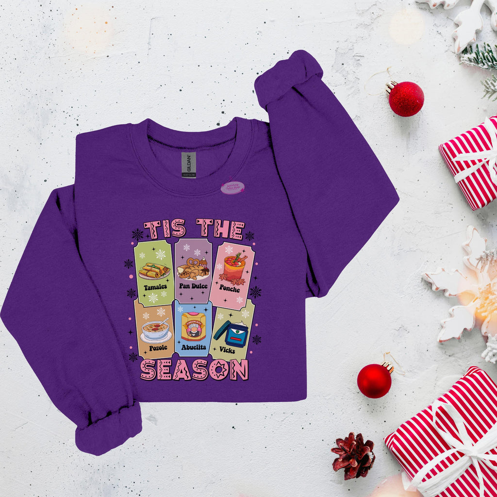Tis The Season Tamales Sweatshirt, Latino Christmas Crewneck, Abuelita Sweater Gift