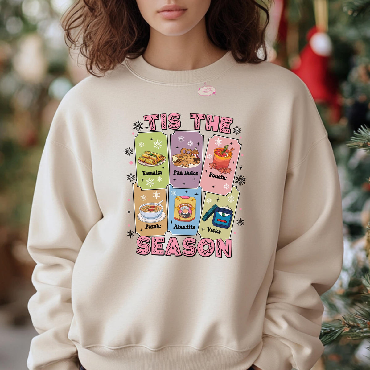 Tis The Season Tamales Sweatshirt, Latino Christmas Crewneck, Abuelita Sweater Gift