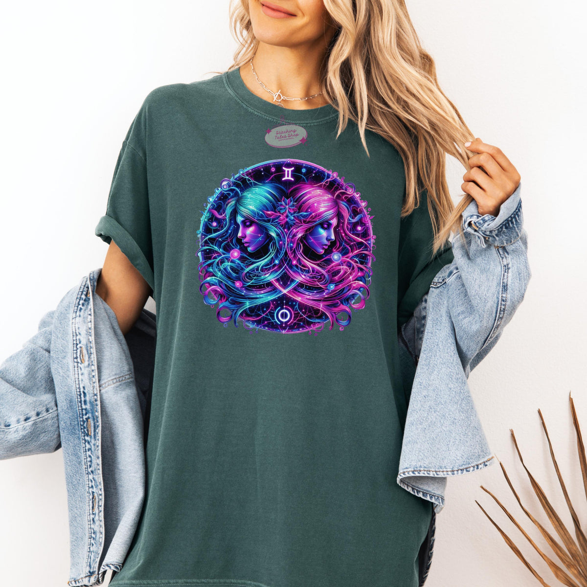 Gemini Zodiac Comfort Colors Tee, Celestial Twins Shirt, Astrology Gift
