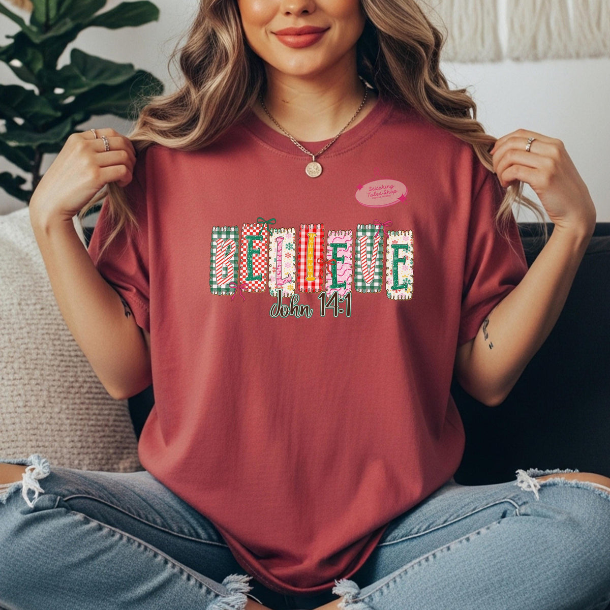 Believe John 14:1 Christmas Shirt, Faith Holiday Tee