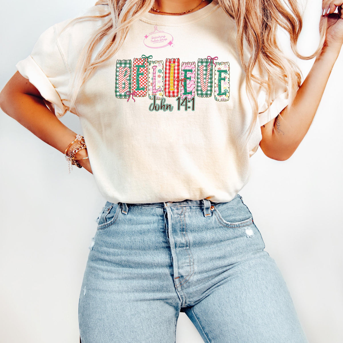 Believe John 14:1 Christmas Shirt, Faith Holiday Tee