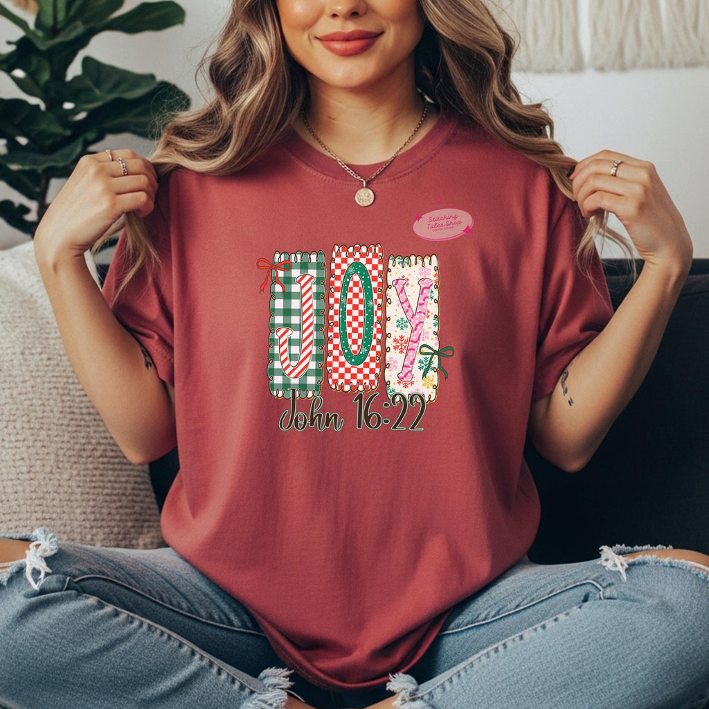 Joy John 16:22 Christmas Shirt, Christian Faith Tee