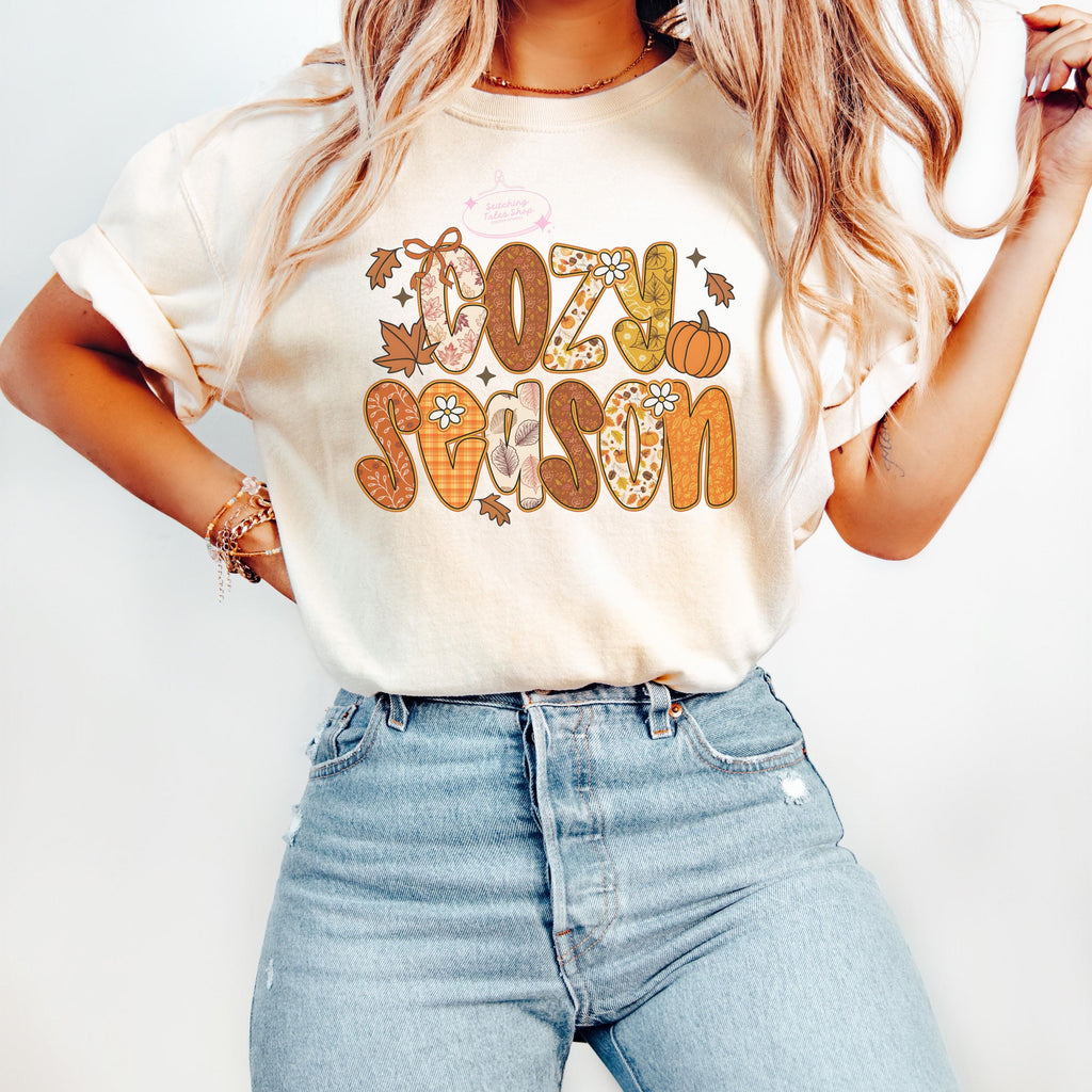 Retro Floral Cozy Season Sweatshirt, Autumn Vibes