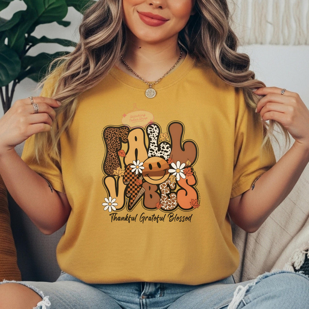 Fall Vibes Sweatshirt, Retro Leopard Print, Comfort Colors