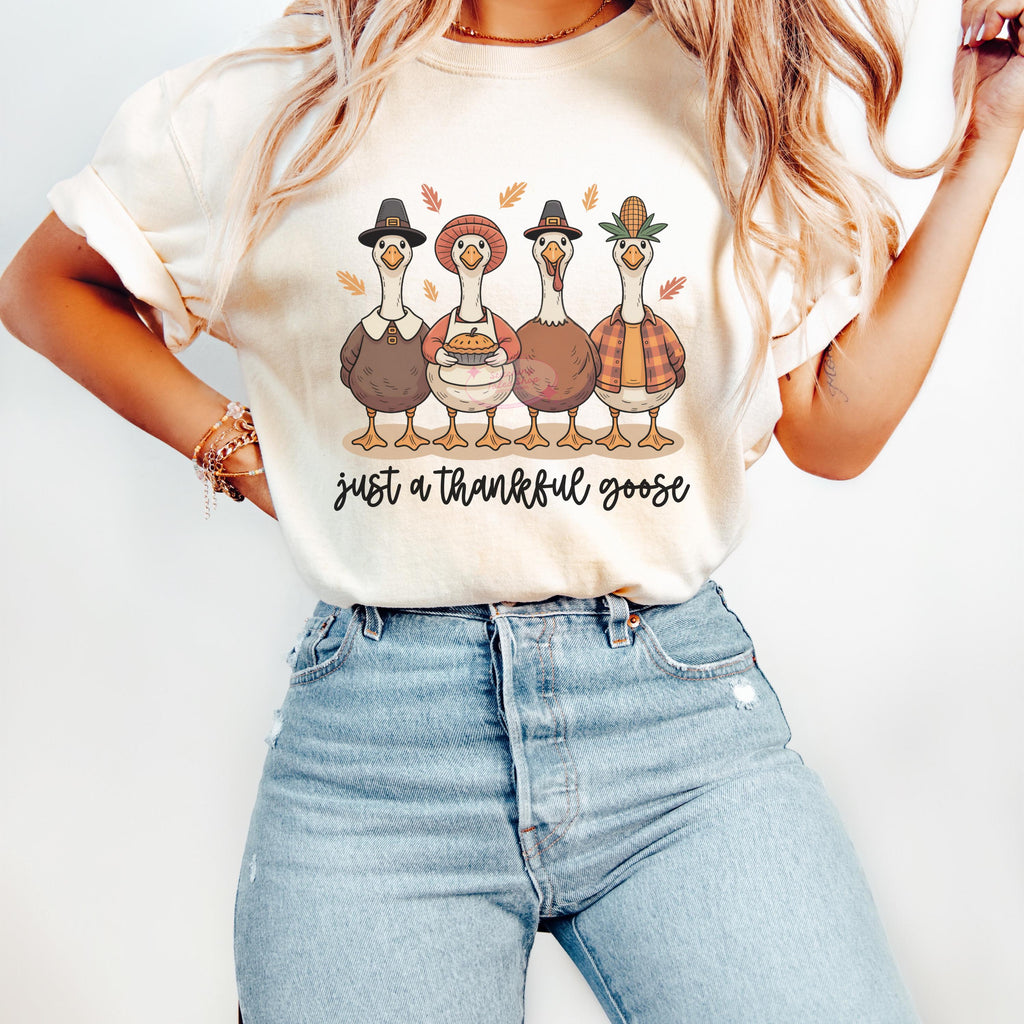 Thankful Goose Comfort Colors Shirt | Funny Thanksgiving Tee