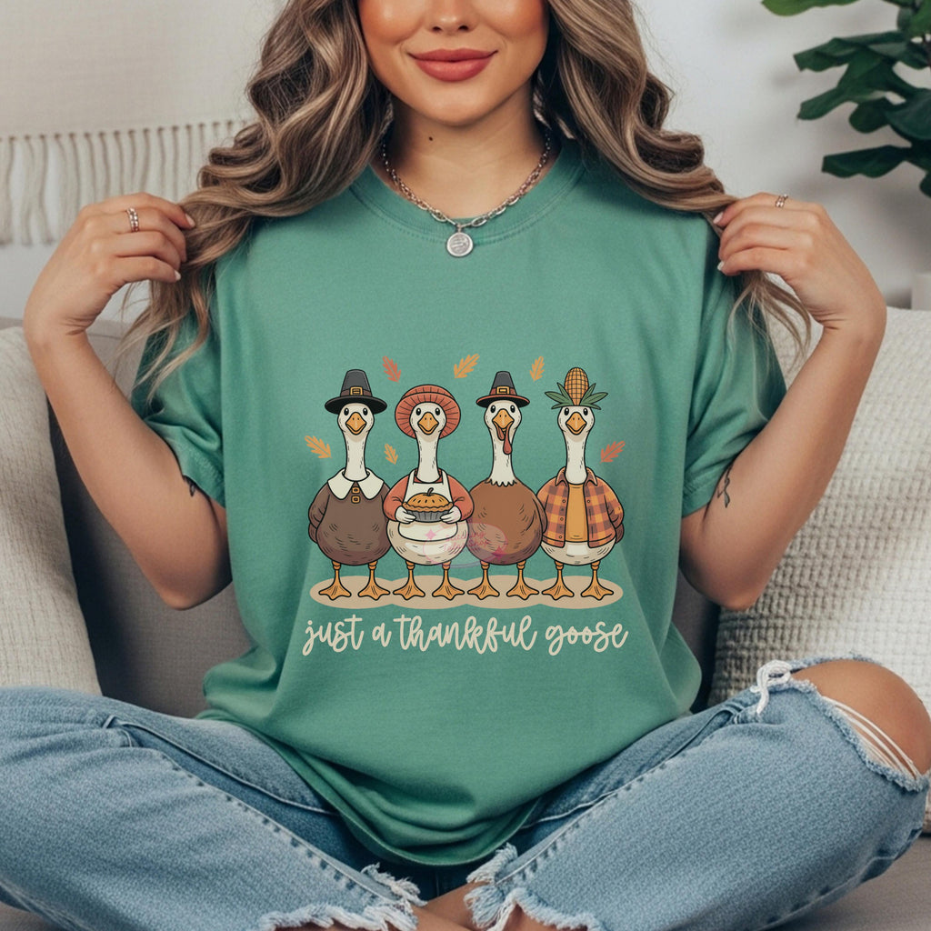 Thankful Goose Comfort Colors Shirt | Funny Thanksgiving Tee