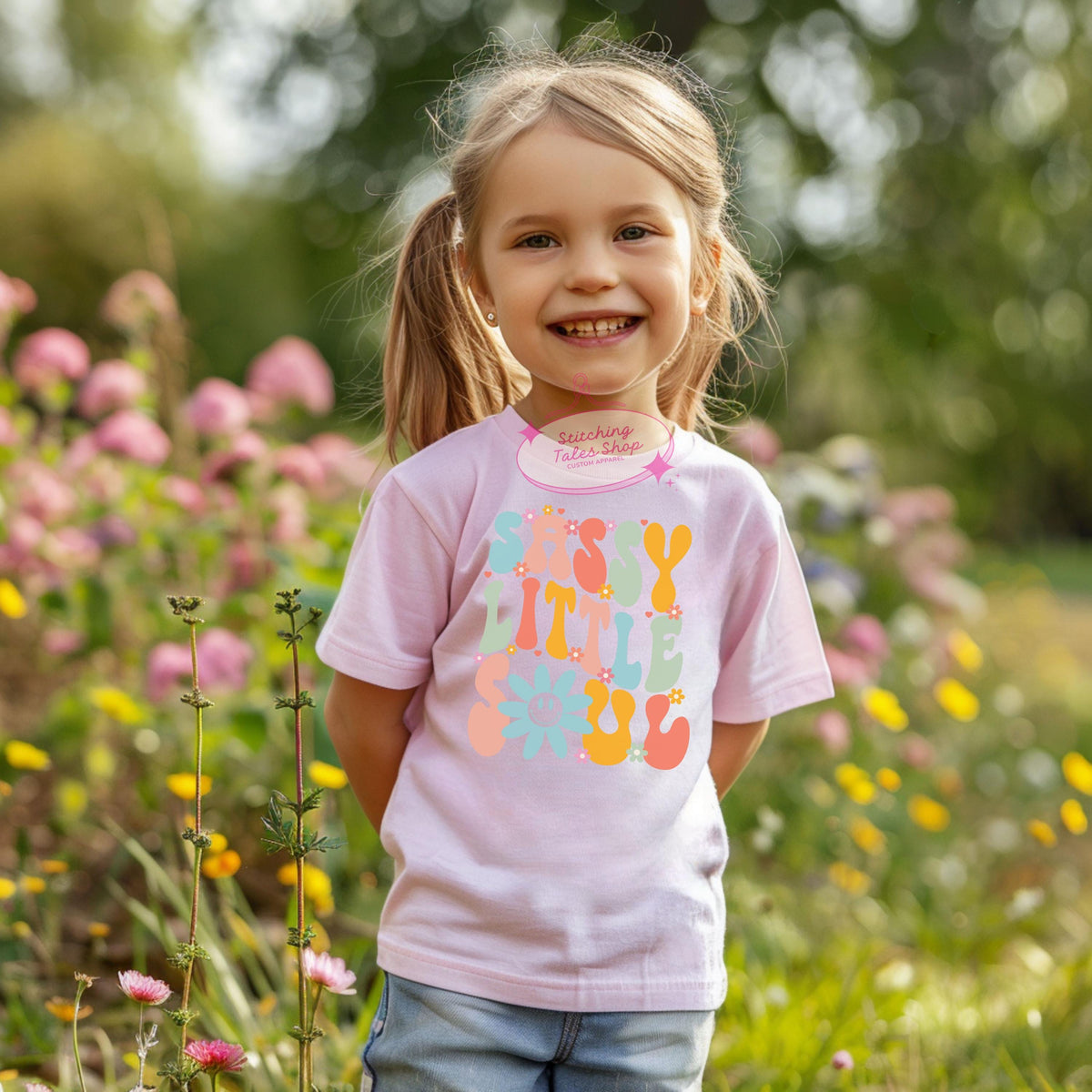 Sassy Little Soul Toddler Shirt, Retro Flower Tee