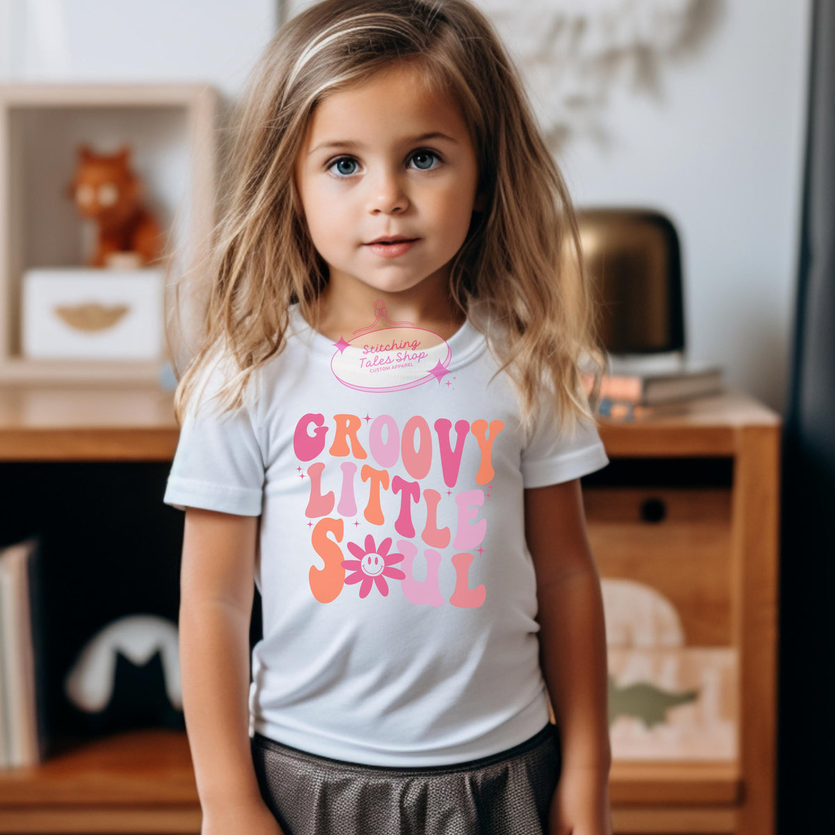 Groovy Little Soul Toddler Shirt, Retro Flower Kids Tee