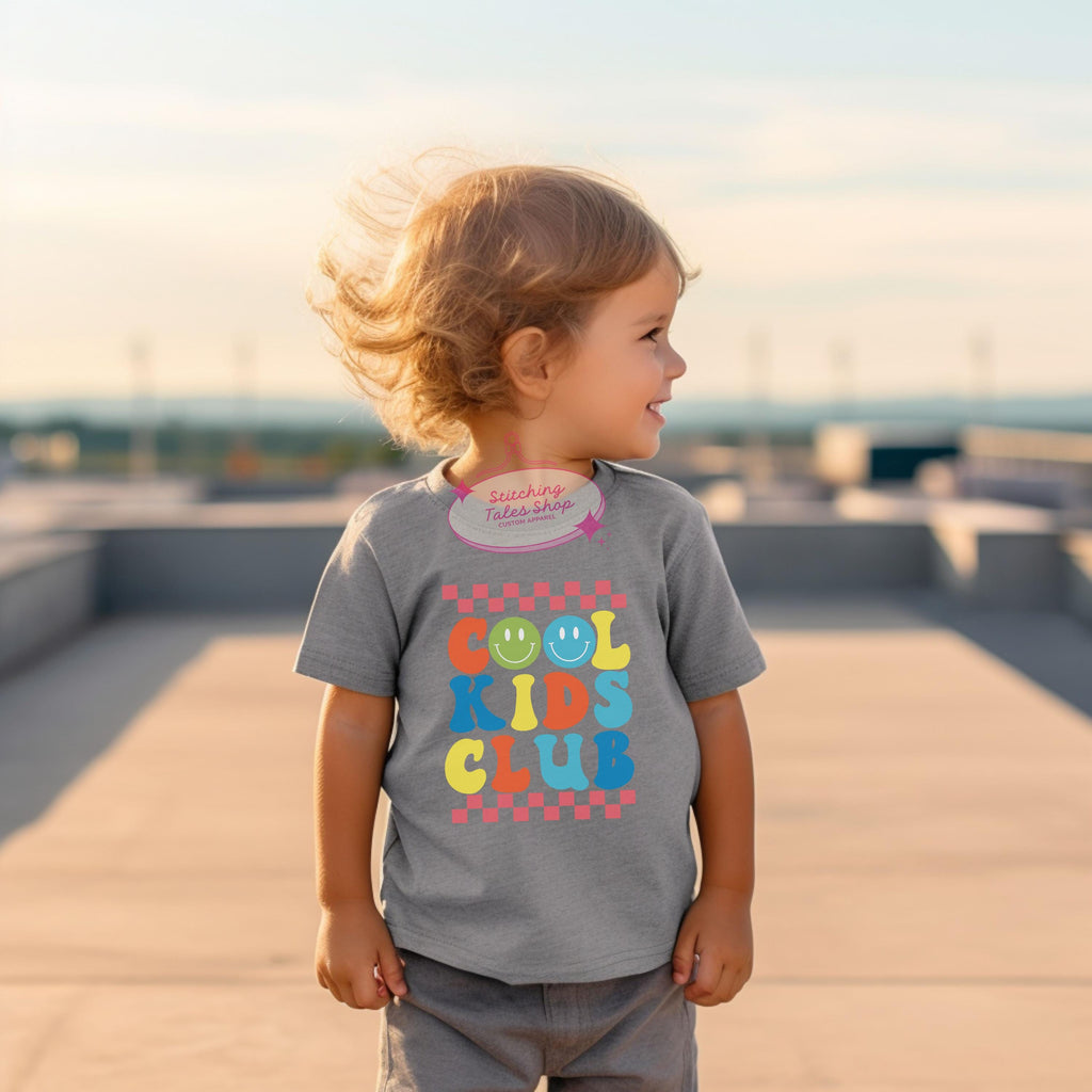 Retro Smiley Face Toddler Shirt, Cool Kids Club Tee