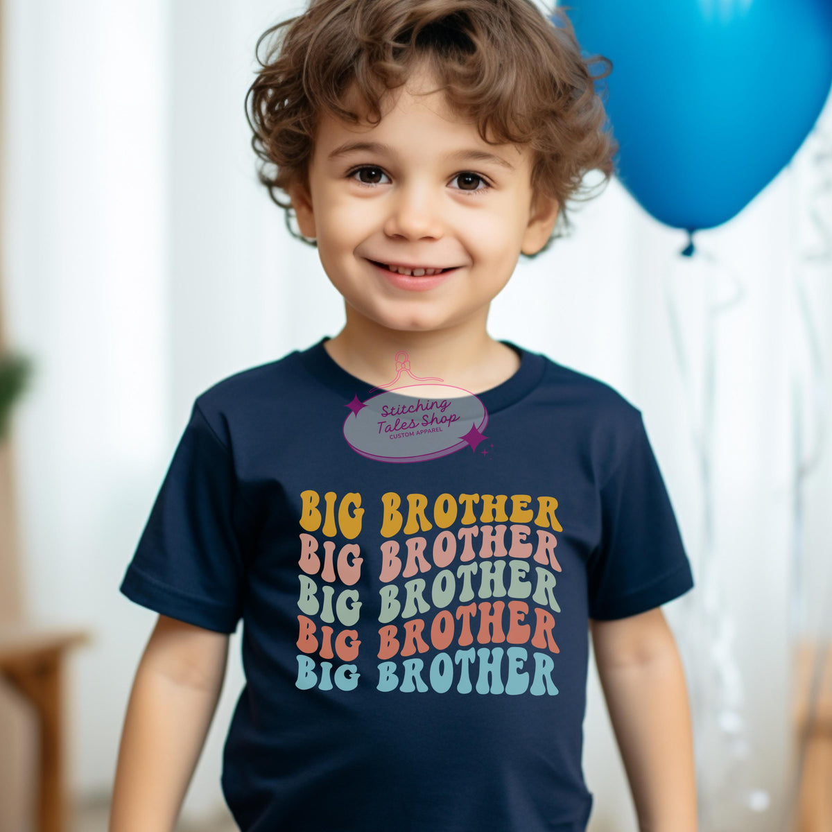 Big Brother Toddler Shirt, Retro Rainbow Kids Tee, Cute Groovy Pastel Boys Top, Sibling Announcement Shirt, Bella Canvas 3001T