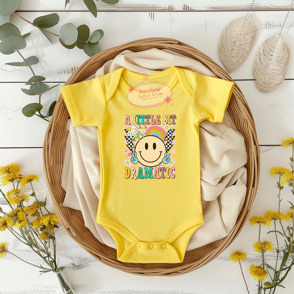 Retro Smiley Face Baby Onesie, Groovy Infant Bodysuit