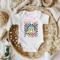 Retro Smiley Face Baby Onesie, Groovy Infant Bodysuit