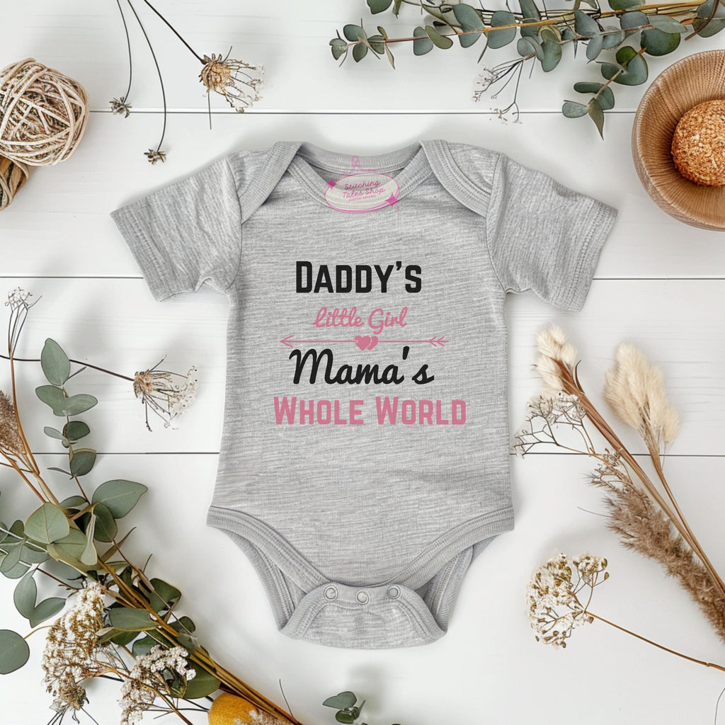 Daddy's Girl, Mama's World Baby Onesie, Newborn Gift