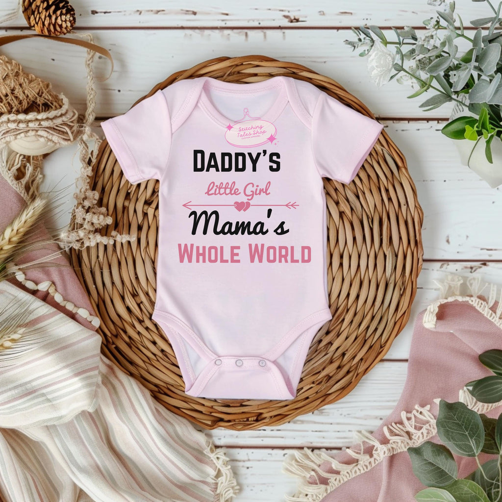 Daddy's Girl, Mama's World Baby Onesie, Newborn Gift